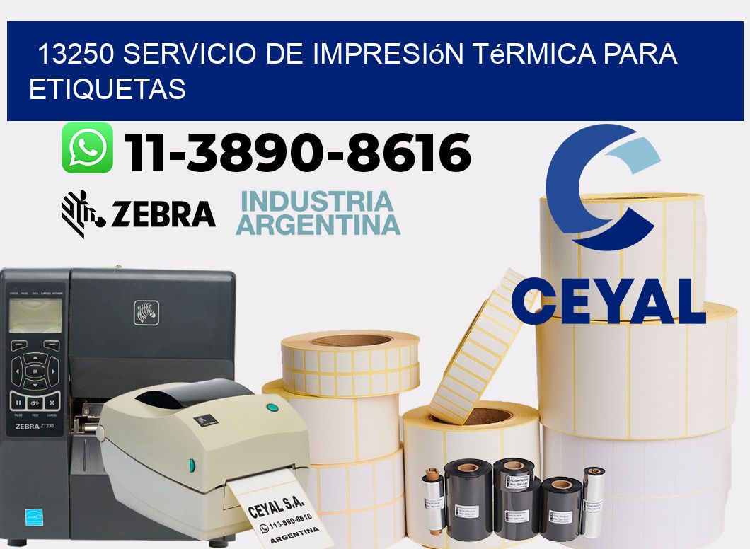 13250 Servicio de impresión térmica para etiquetas