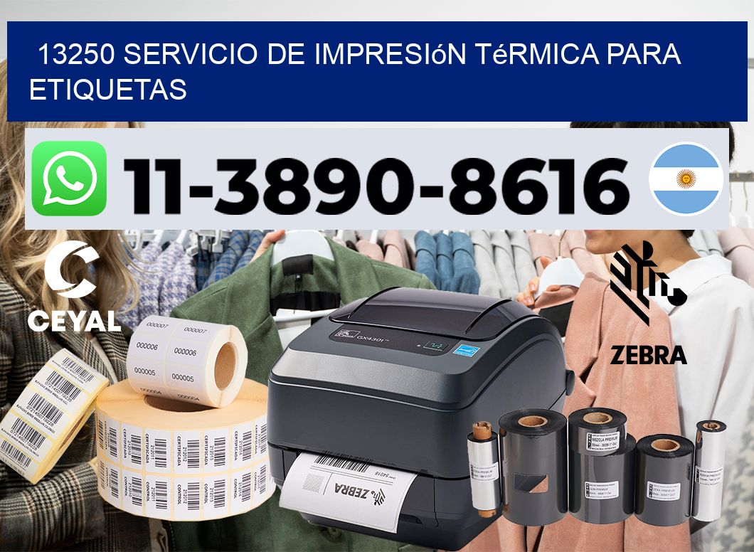 13250 Servicio de impresión térmica para etiquetas
