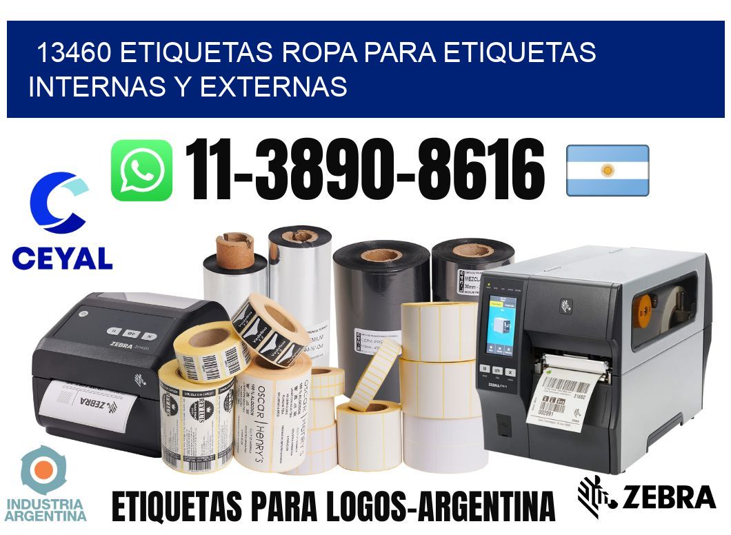 13460 Etiquetas ropa para etiquetas internas y externas