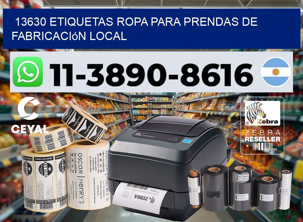 13630 Etiquetas ropa para prendas de fabricación local