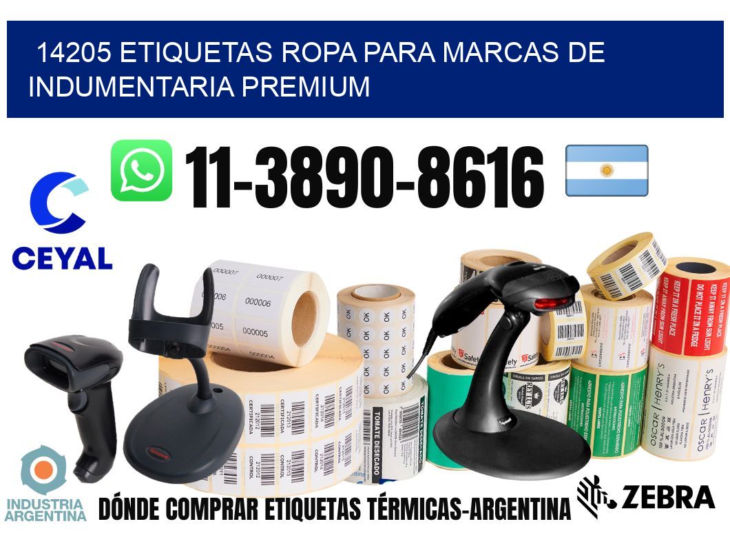 14205 Etiquetas ropa para marcas de indumentaria premium