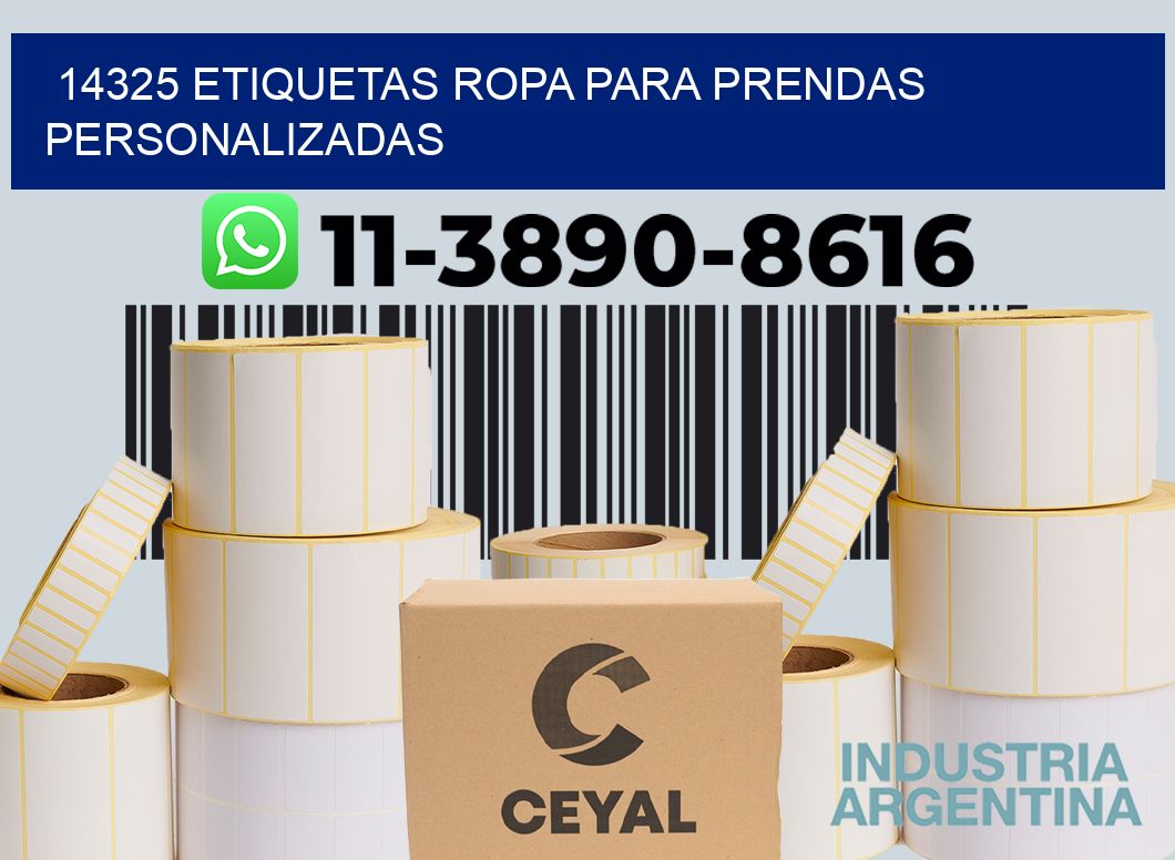 14325 Etiquetas ropa para prendas personalizadas