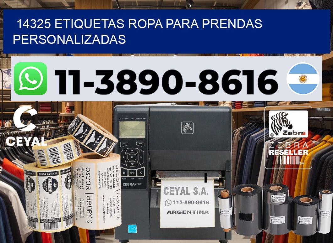 14325 Etiquetas ropa para prendas personalizadas