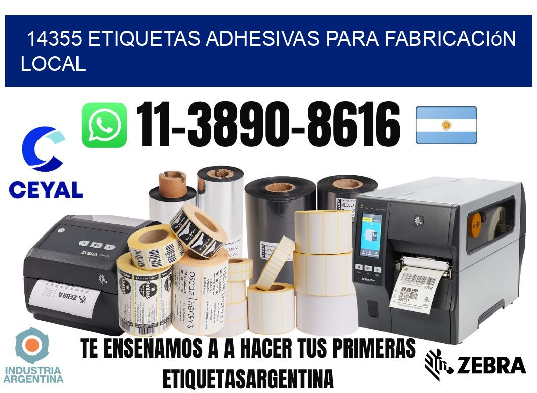 14355 Etiquetas adhesivas para fabricación local