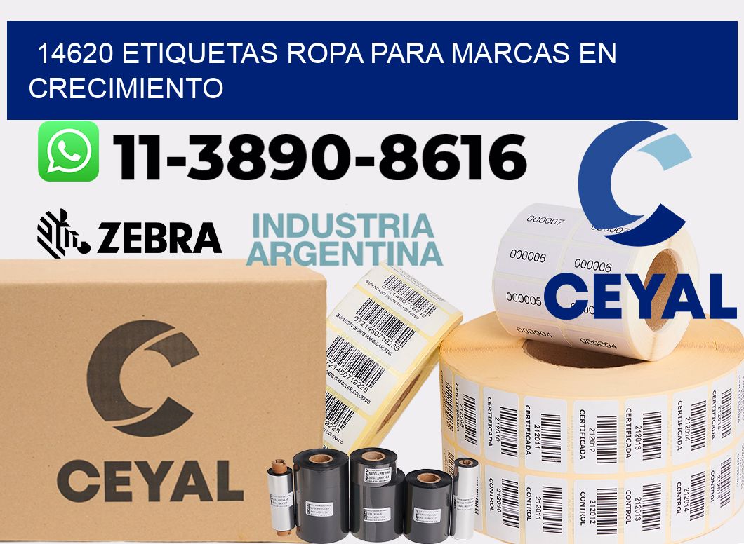 14620 Etiquetas ropa para marcas en crecimiento