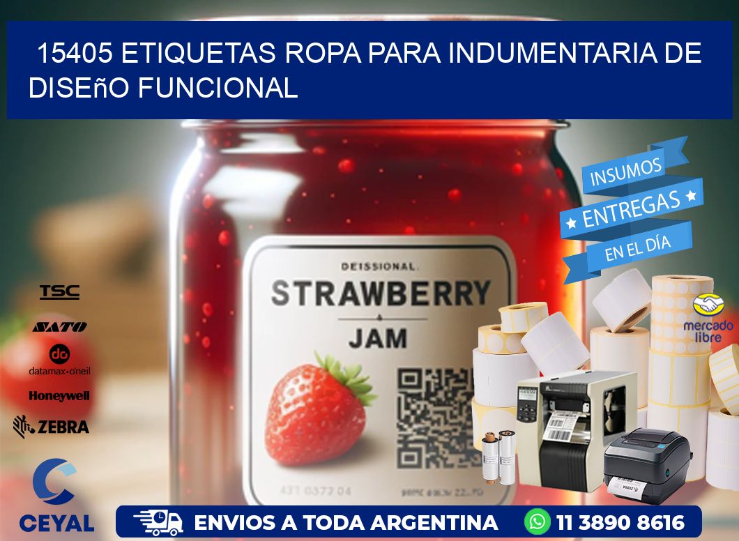 15405 Etiquetas ropa para indumentaria de diseño funcional