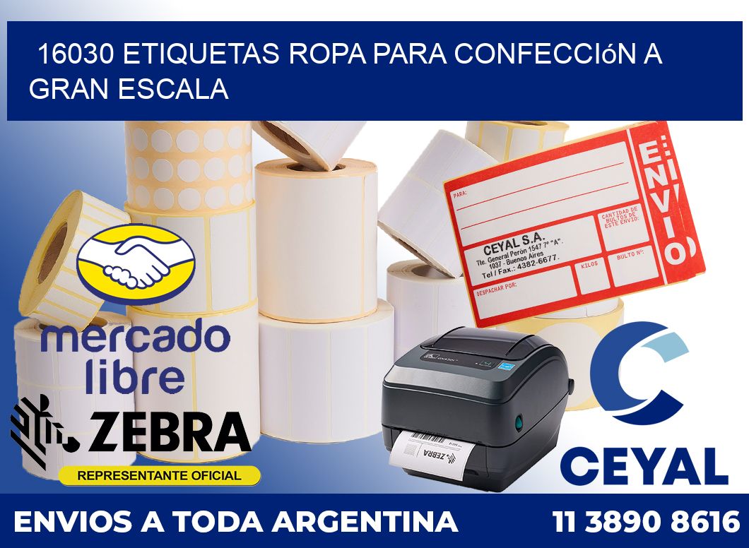 16030 Etiquetas ropa para confección a gran escala
