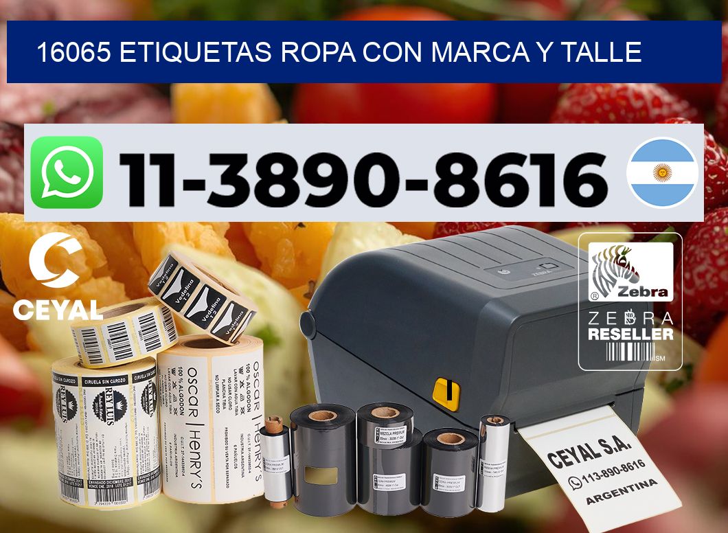 16065 Etiquetas ropa con marca y talle