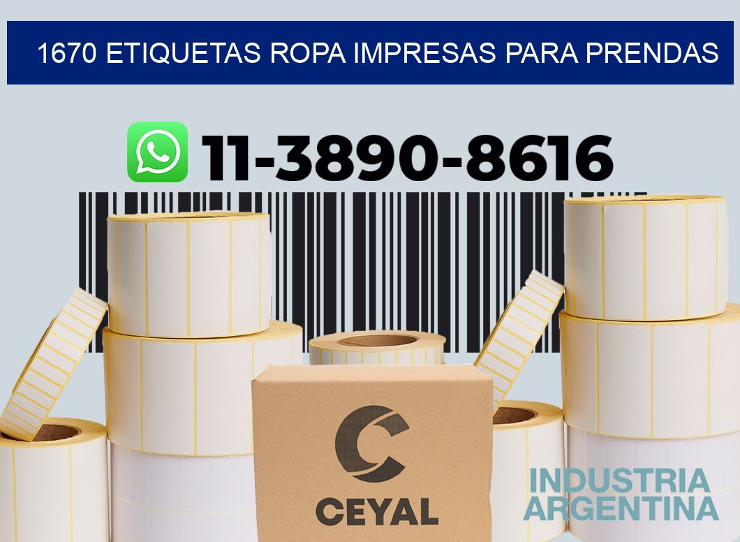 1670 Etiquetas ropa impresas para prendas