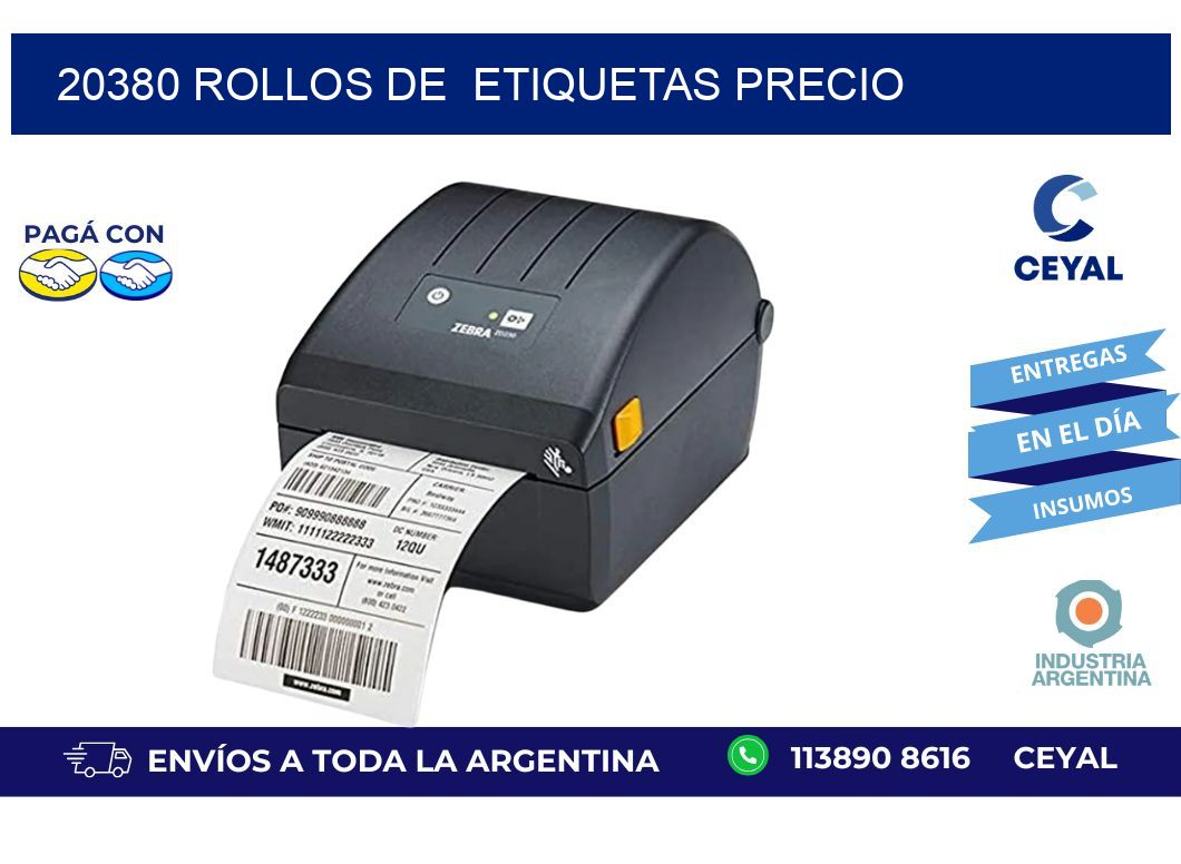 20380 rollos de etiquetas precio