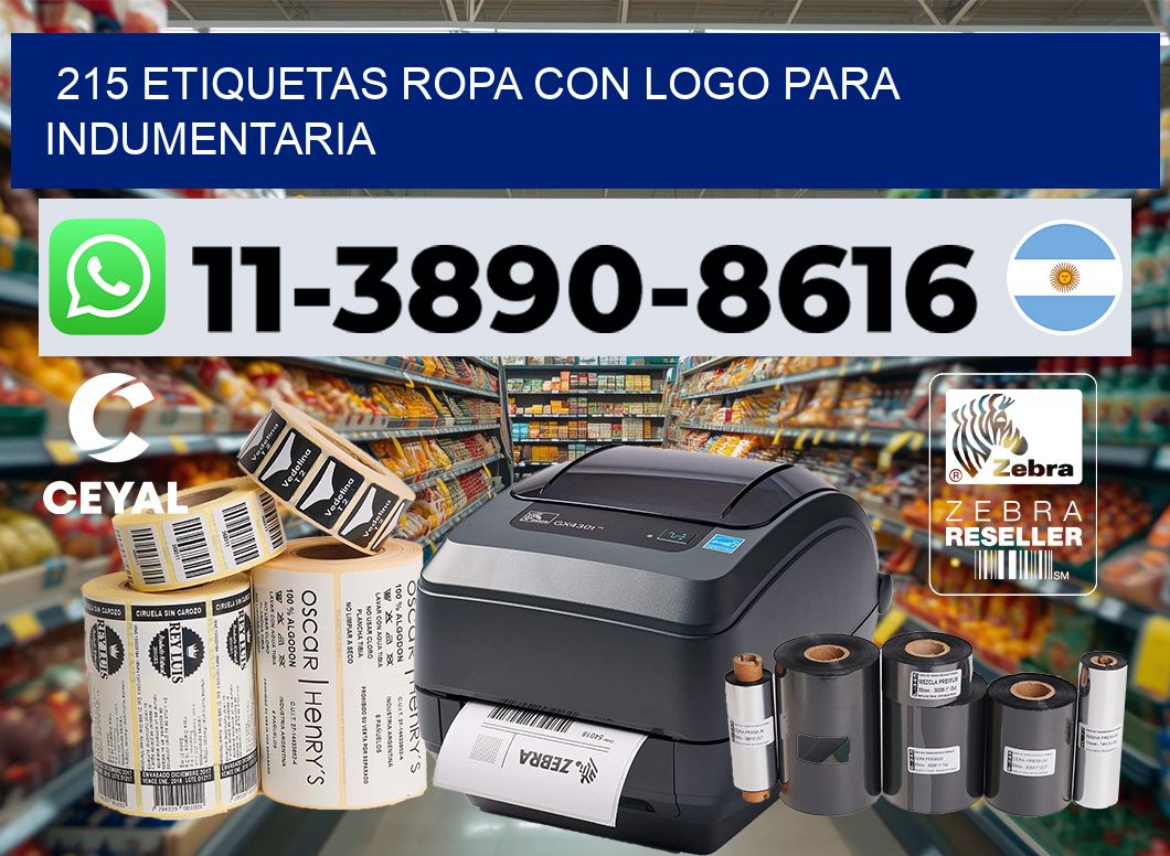 215 Etiquetas ropa con logo para indumentaria