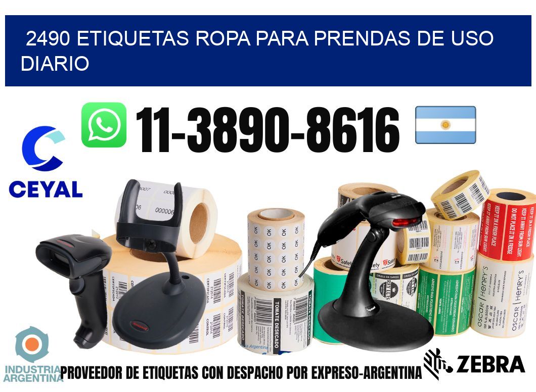2490 Etiquetas ropa para prendas de uso diario