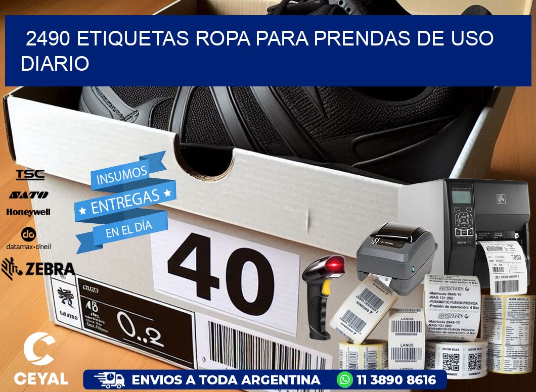 2490 Etiquetas ropa para prendas de uso diario