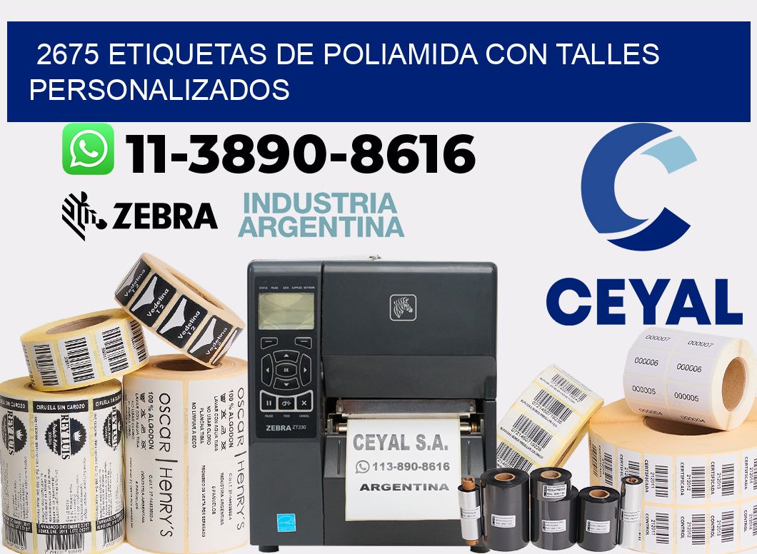 2675 Etiquetas de poliamida con talles personalizados