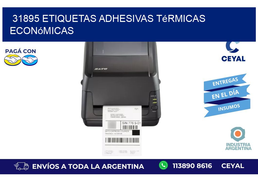 31895 etiquetas adhesivas térmicas económicas