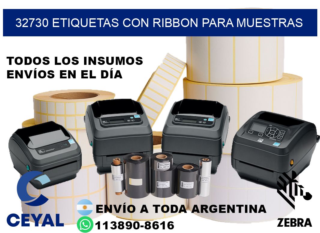 32730 etiquetas con ribbon para muestras