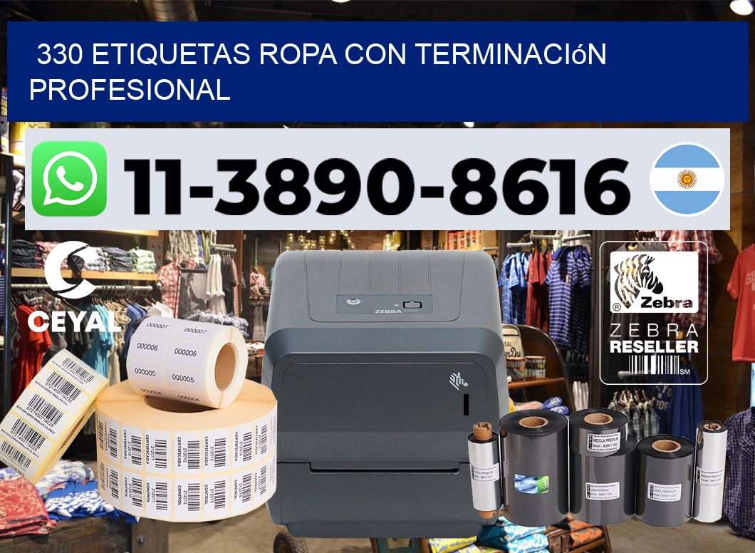 330 Etiquetas ropa con terminación profesional
