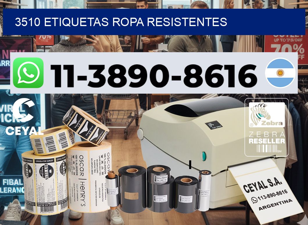 3510 Etiquetas ropa resistentes