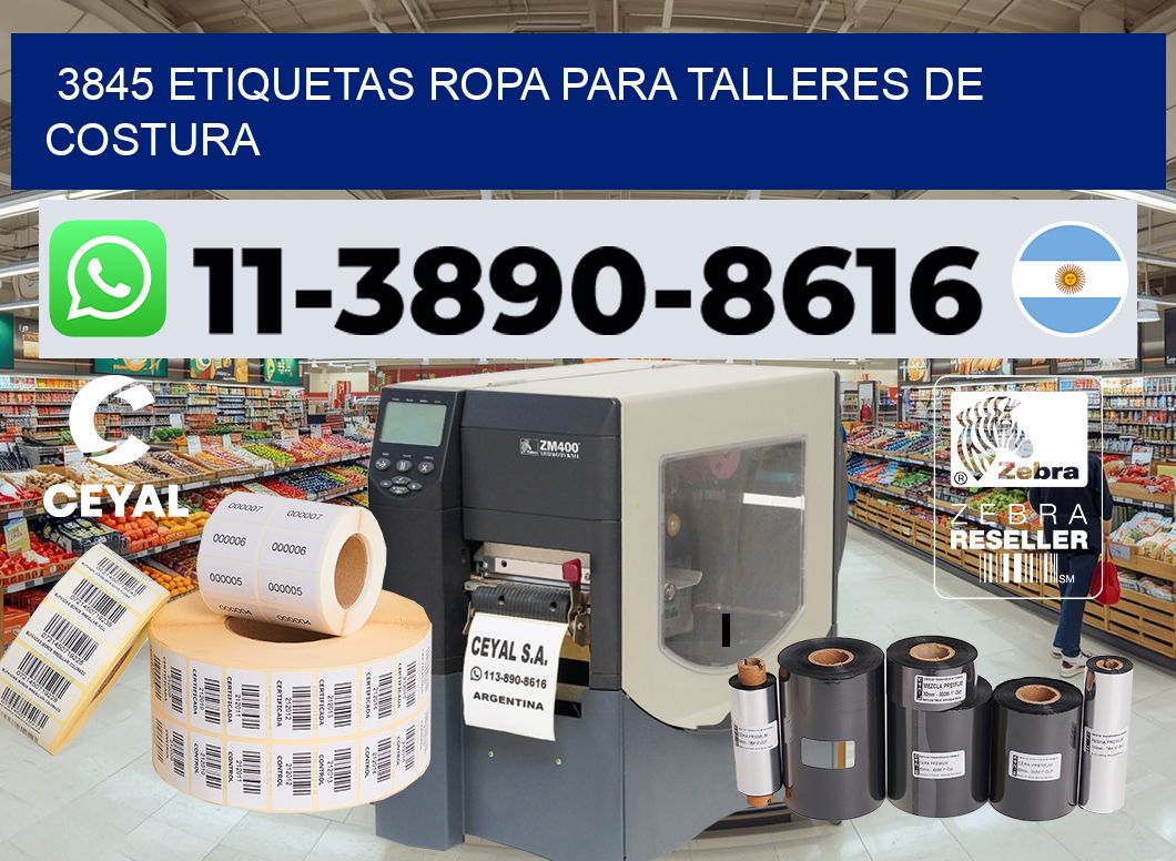 3845 Etiquetas ropa para talleres de costura