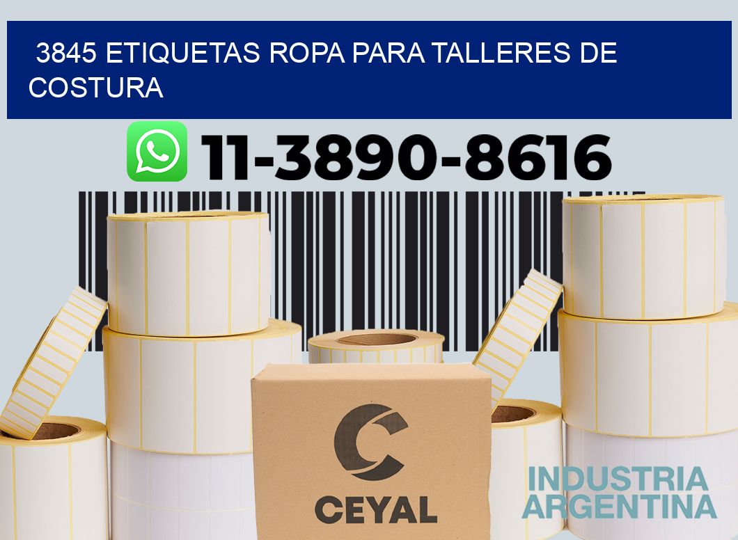 3845 Etiquetas ropa para talleres de costura
