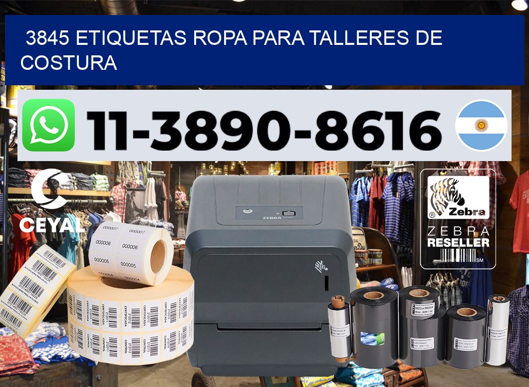 3845 Etiquetas ropa para talleres de costura