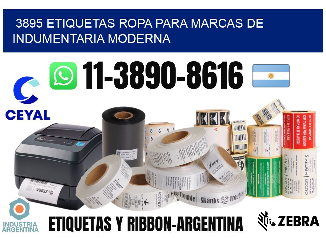 3895 Etiquetas ropa para marcas de indumentaria moderna