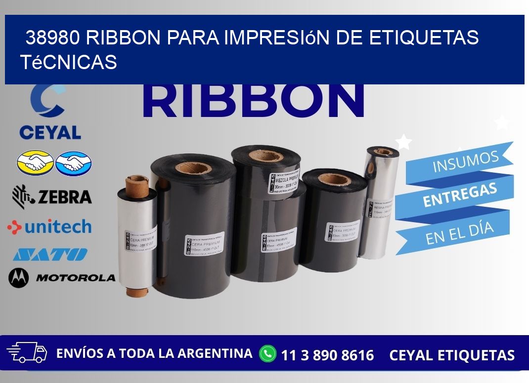 38980 ribbon para impresión de etiquetas técnicas
