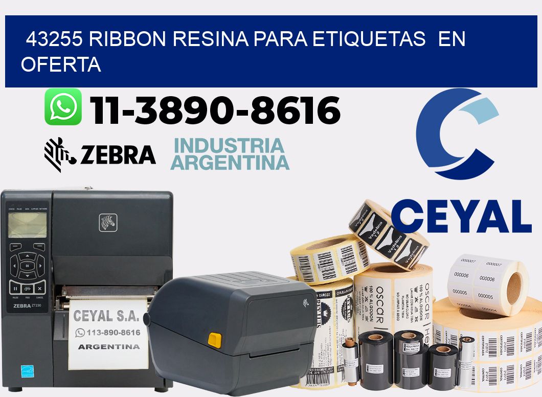 43255 ribbon resina para etiquetas en oferta