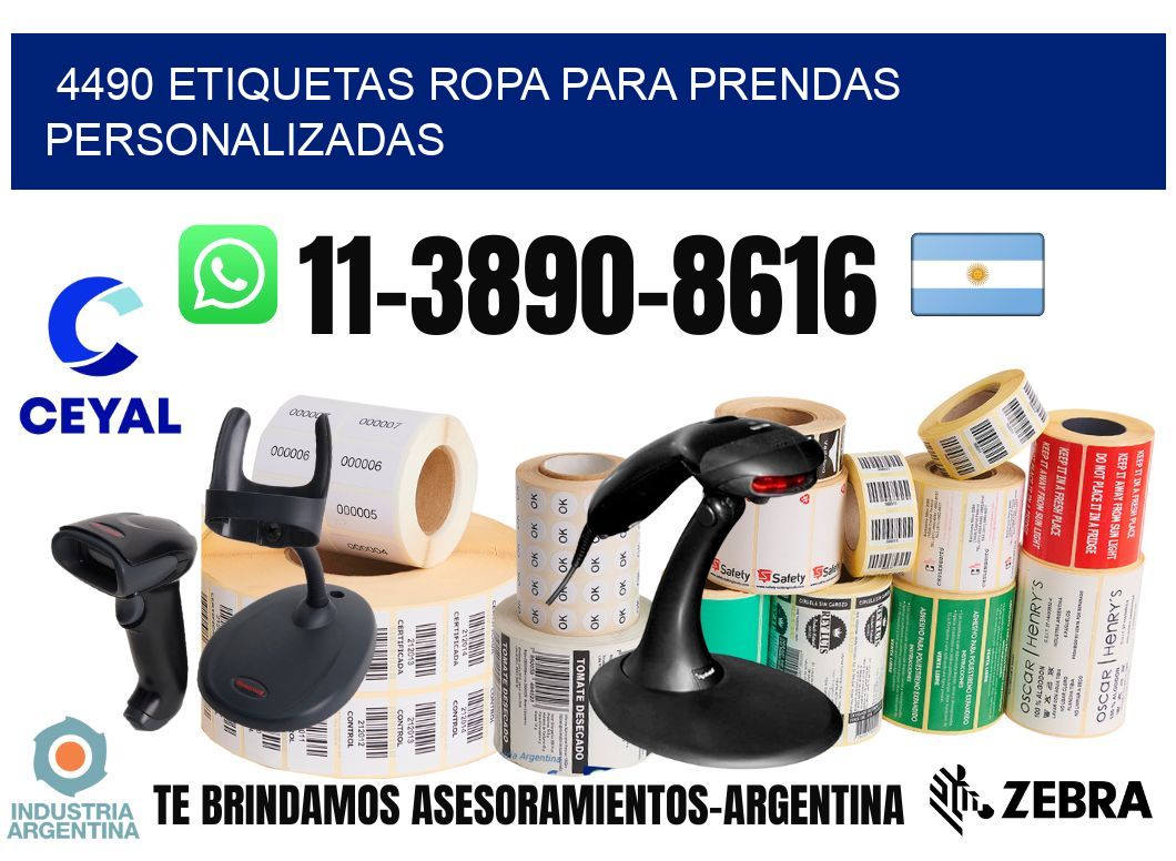 4490 Etiquetas ropa para prendas personalizadas