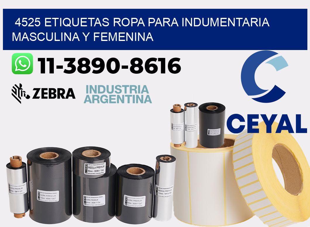 4525 Etiquetas ropa para indumentaria masculina y femenina