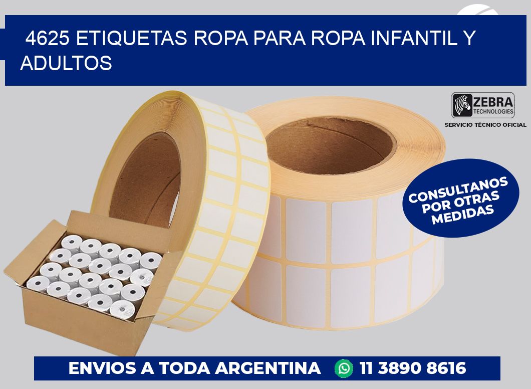 4625 Etiquetas ropa para ropa infantil y adultos