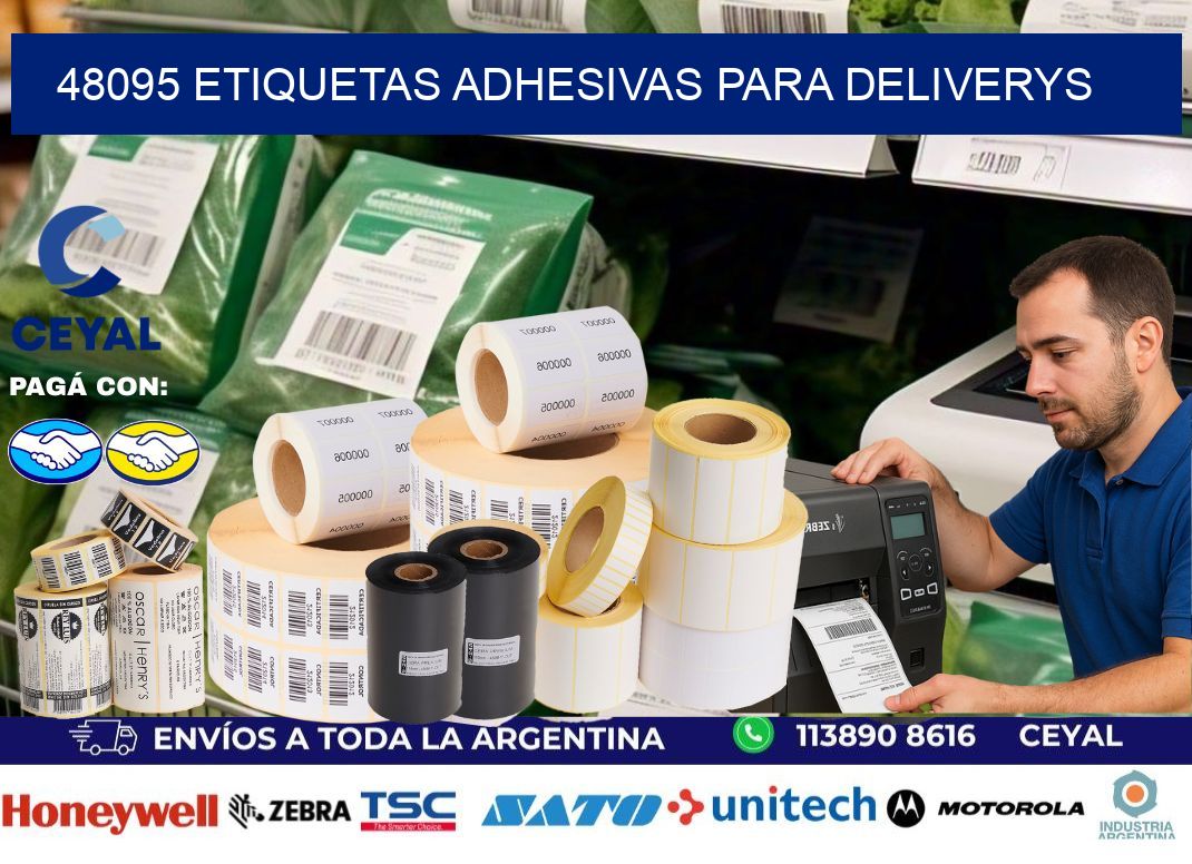 48095 etiquetas adhesivas para deliverys