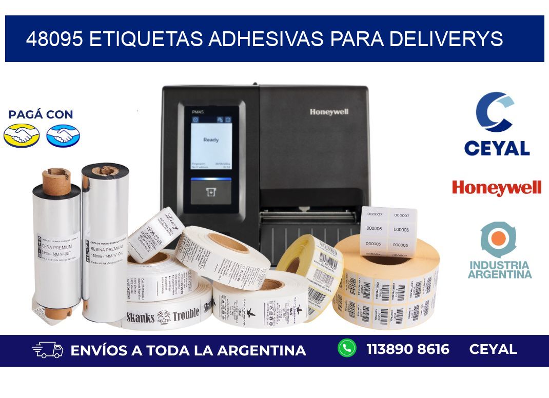 48095 etiquetas adhesivas para deliverys