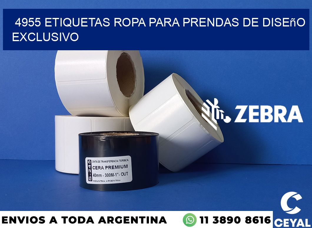 4955 Etiquetas ropa para prendas de diseño exclusivo