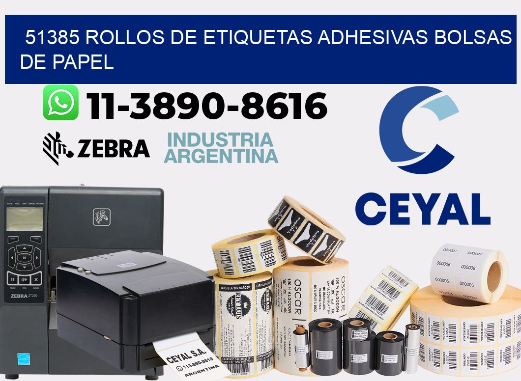 51385 rollos de etiquetas adhesivas bolsas de papel
