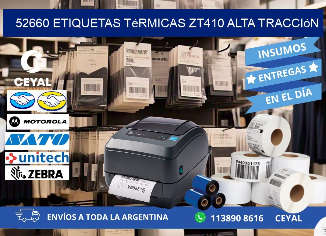 52660 etiquetas térmicas zt410 alta tracción