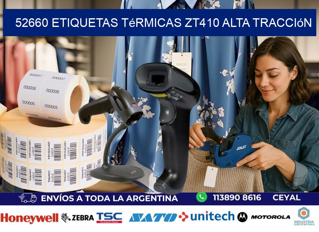 52660 etiquetas térmicas zt410 alta tracción