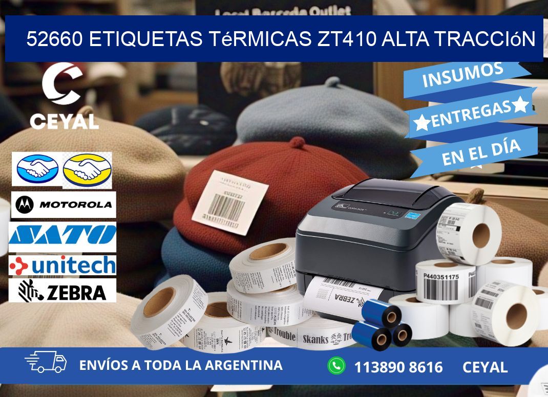 52660 etiquetas térmicas zt410 alta tracción