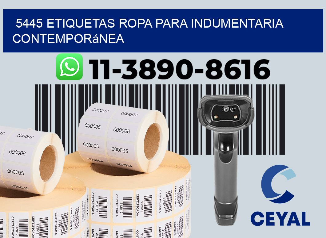 5445 Etiquetas ropa para indumentaria contemporánea