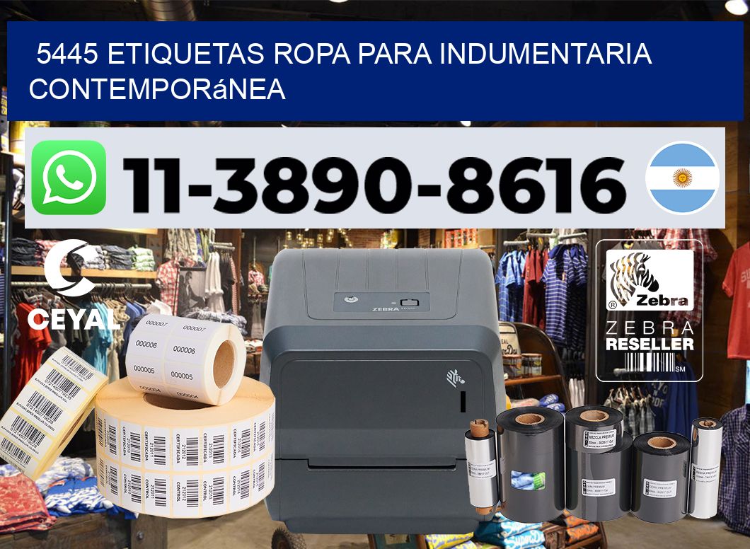 5445 Etiquetas ropa para indumentaria contemporánea