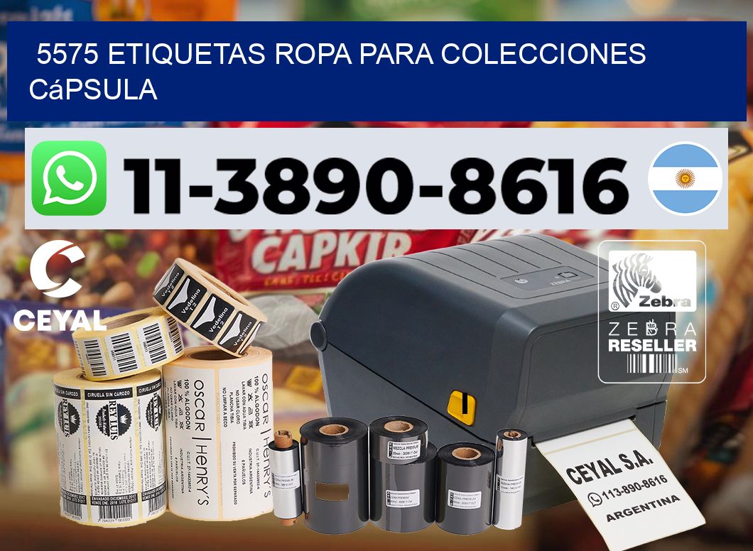 5575 Etiquetas ropa para colecciones cápsula