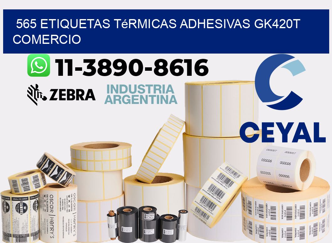 565 etiquetas térmicas adhesivas gk420t comercio