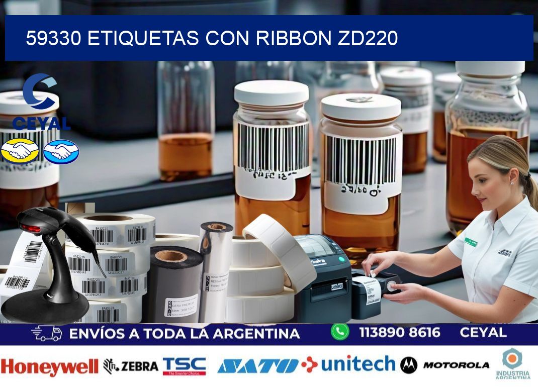 59330 etiquetas con ribbon zd220