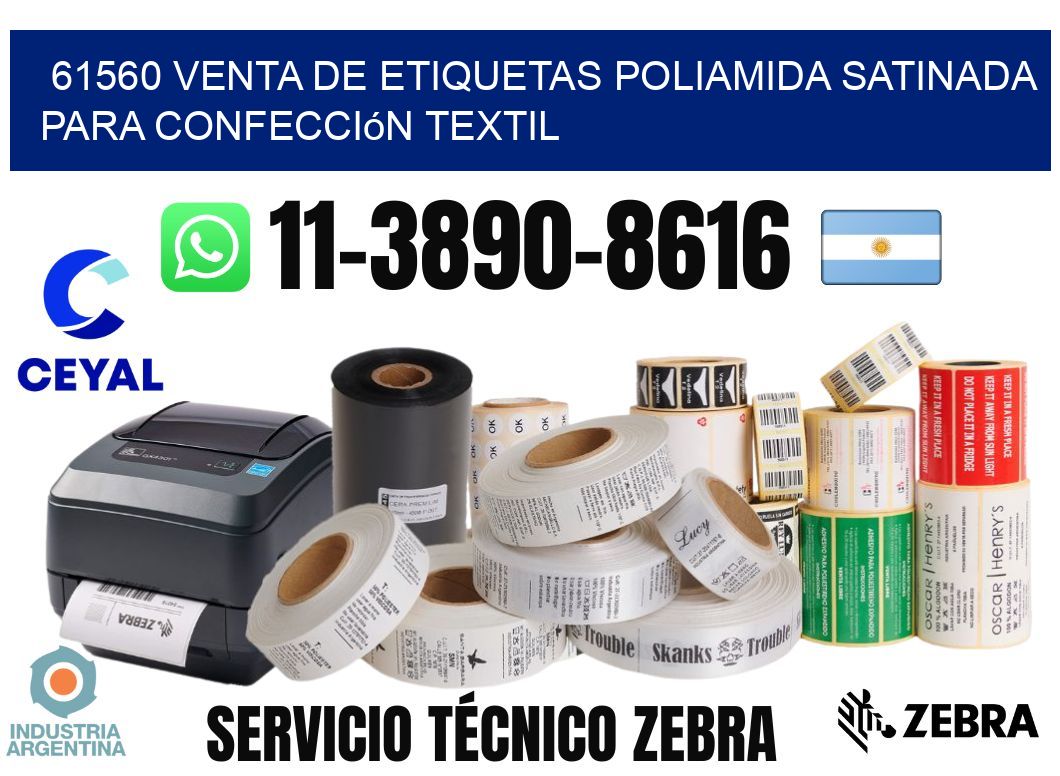61560 venta de etiquetas poliamida satinada para confección textil