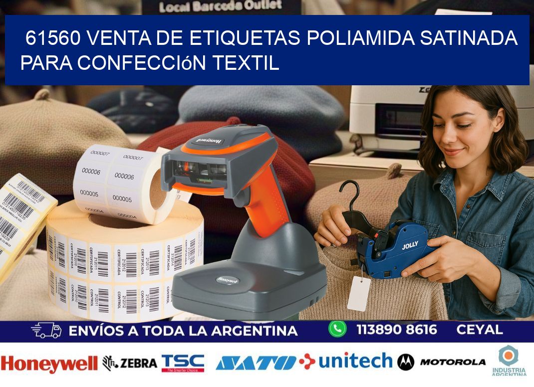 61560 venta de etiquetas poliamida satinada para confección textil