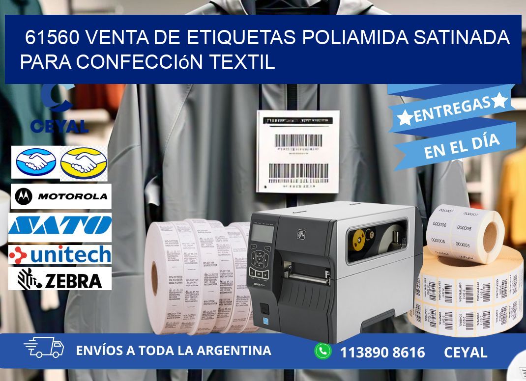 61560 venta de etiquetas poliamida satinada para confección textil