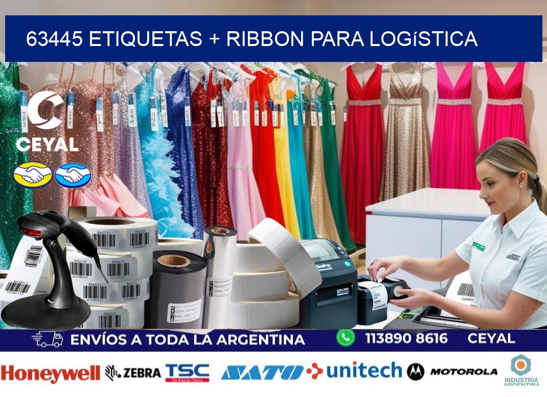63445 etiquetas + ribbon para logística