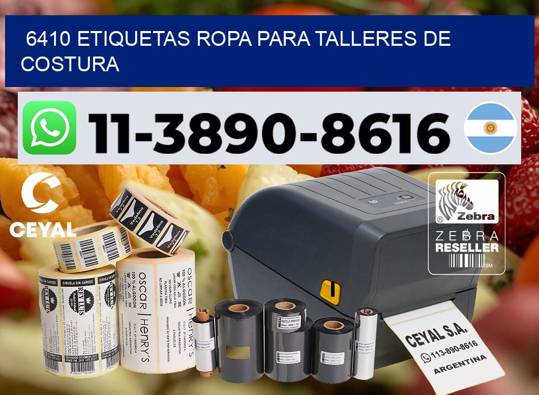 6410 Etiquetas ropa para talleres de costura