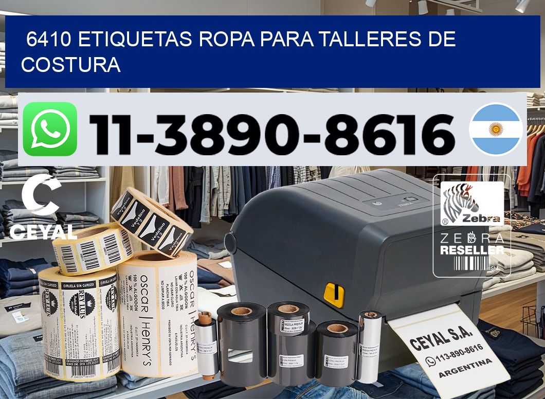 6410 Etiquetas ropa para talleres de costura