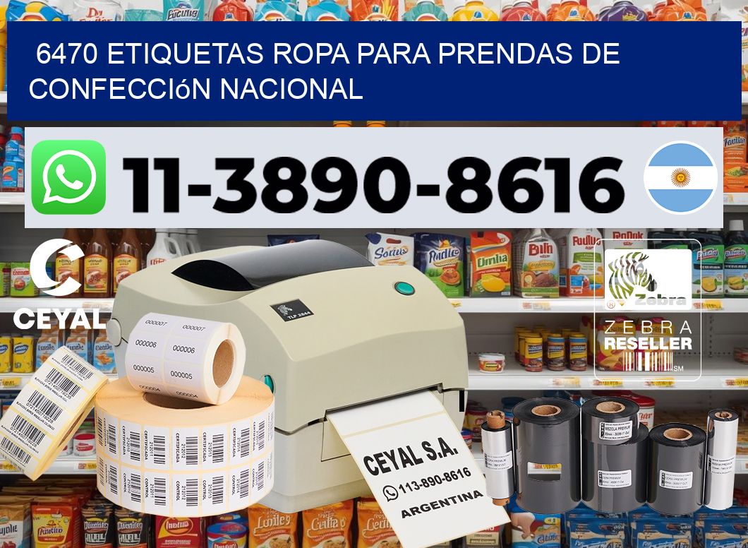 6470 Etiquetas ropa para prendas de confección nacional